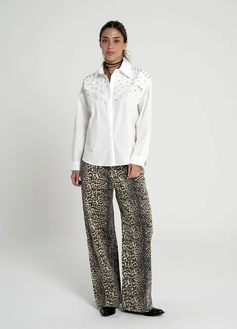 Camisa m/l con piedras 