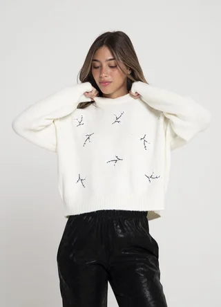 Sweater hojas con lentejuelas  - Vista 2