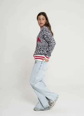 Cardigan college estampado  - Vista 2