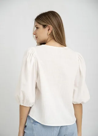 Camisa manga 3/4 algodon rustico  - Vista 4