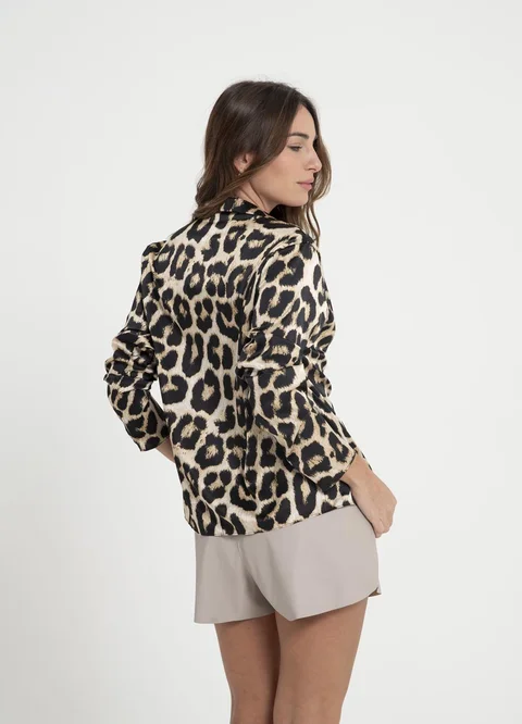 Blusa sedita print con tira para atar