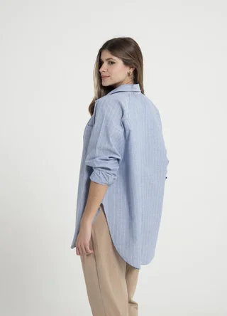 Camisa lino rayado - Vista 5