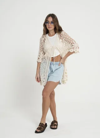 Kimono corto crochet - Vista 1