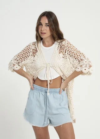Kimono corto crochet - Vista 5