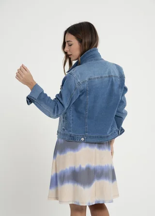 Campera denim elastizada con strass - Vista 4