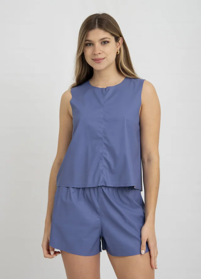 Top eco cuero al corte