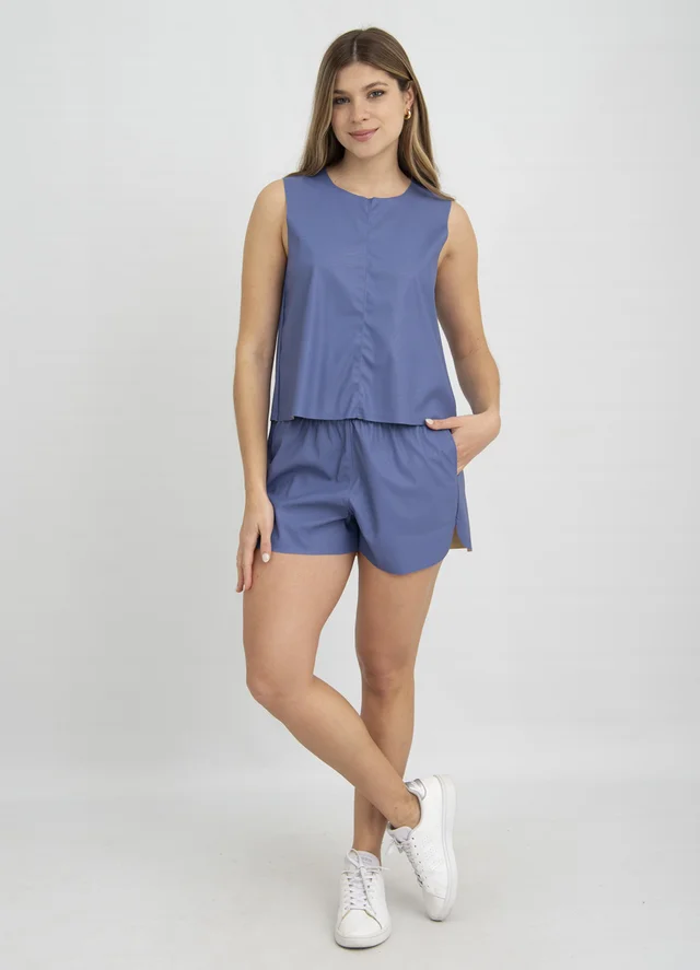 Top eco cuero al corte