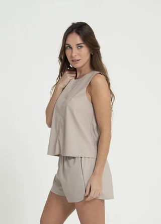 Top eco cuero al corte - Vista 4