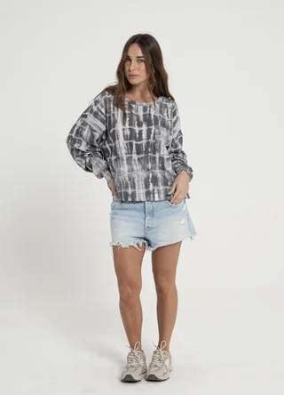 Buzo con bolsillo panal estampado - Vista 1