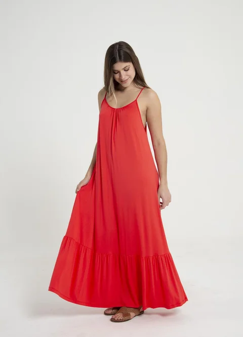 Solero largo twister con volado en ruedo