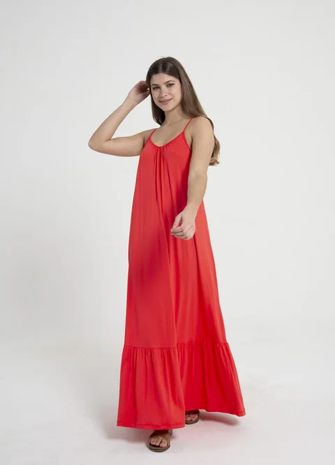 Solero largo twister con volado en ruedo