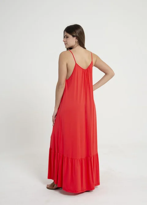 Solero largo twister con volado en ruedo