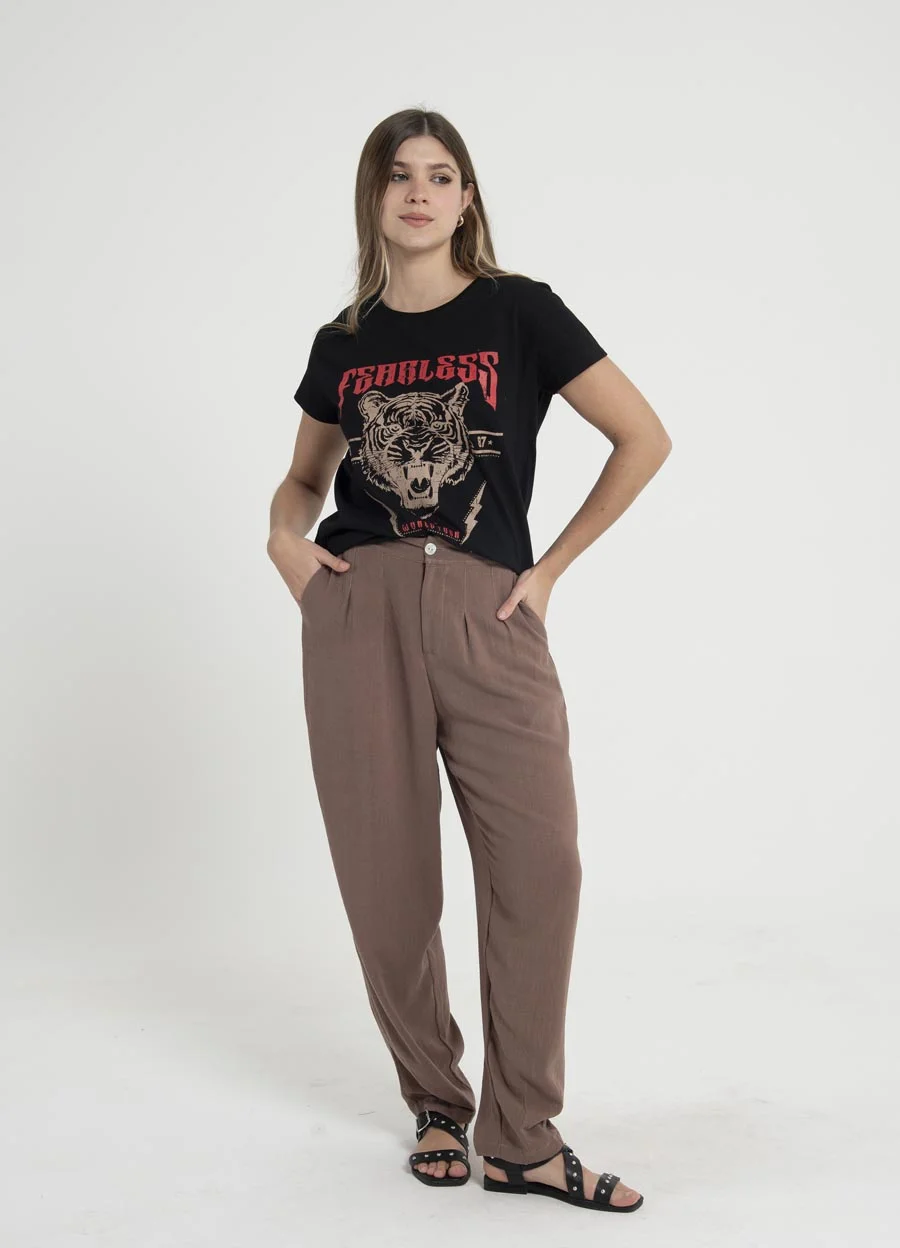 Slouchy lino rayon con boton