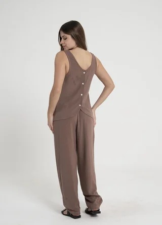 Musculosa lino rayon con cartera en espalda - Vista 1