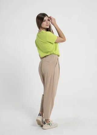 Slouchy lino algodon con boton - Vista 5