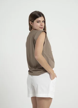 Short lino algodon con tajito - Vista 3