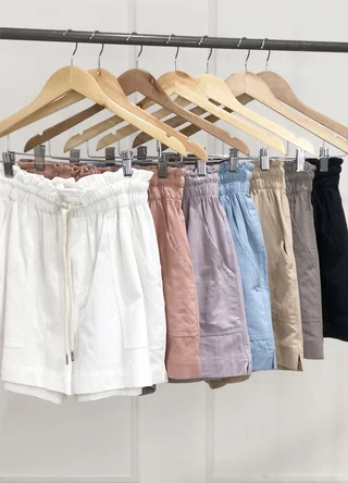 Short lino algodon con tajito - Vista 4