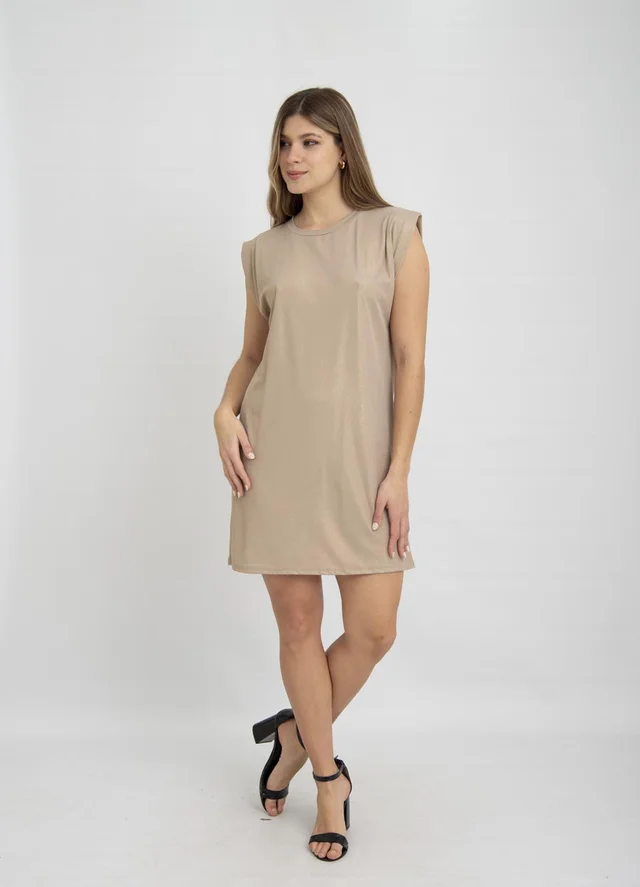 Vestido morley lurex con frunce en  hombro