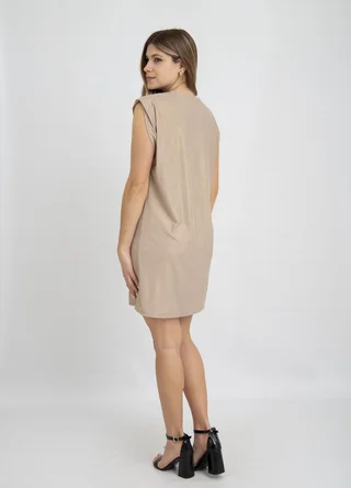 Vestido morley lurex con frunce en  hombro - Vista 3