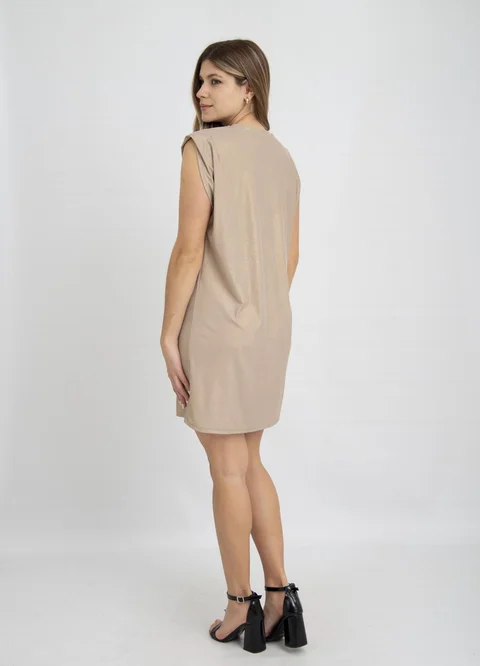 Vestido morley lurex con frunce en  hombro