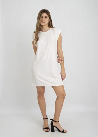 Vestido morley lurex con frunce en  hombro - Vista 4