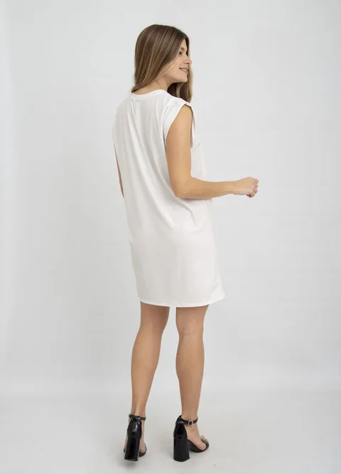 Vestido morley lurex con frunce en  hombro