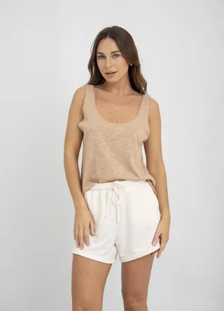 Short tejido rustico con cordon - Vista 1