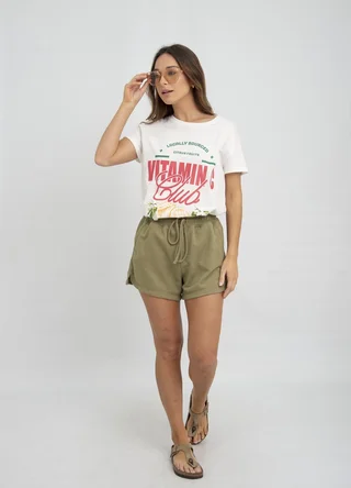 Short tejido rustico con cordon - Vista 4