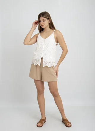 Musculosa broderie con cartera - Vista 2