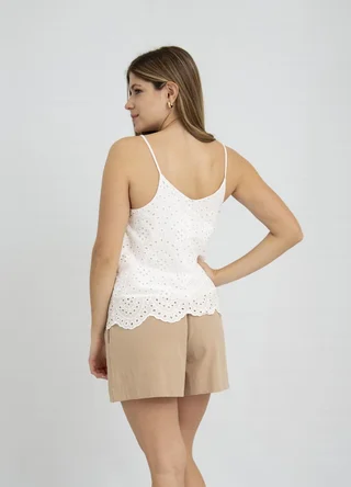 Musculosa broderie con cartera - Vista 3