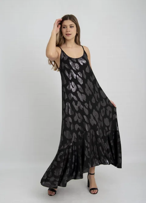 Solero largo print metalizado con volado