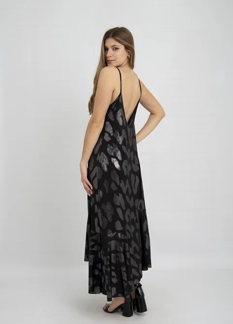 Solero largo print metalizado con volado