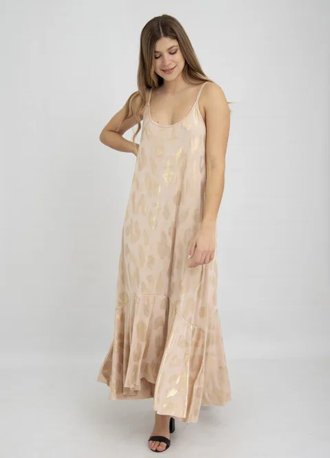 Solero largo print metalizado con volado