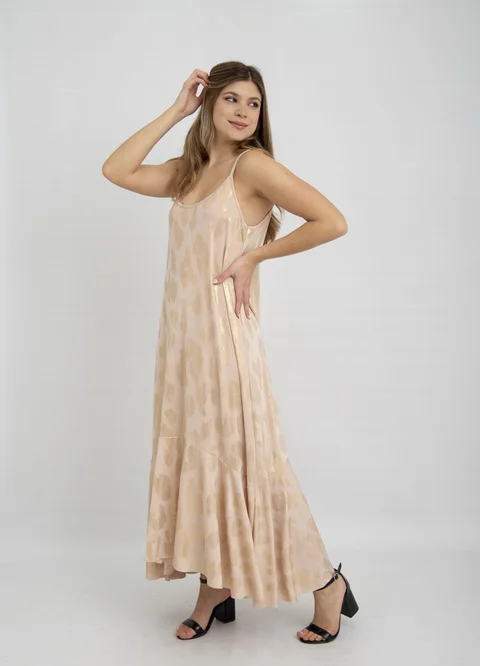 Solero largo print metalizado con volado