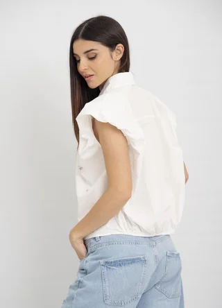 Camisa manga bombe con piedras - Vista 3