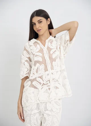 Camisa tejida red manga corta - Vista 1