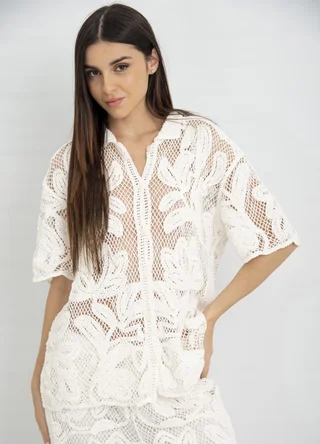 Camisa tejida red manga corta - Vista 2