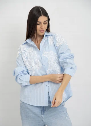 Camisa rayada con aplique - Vista 2