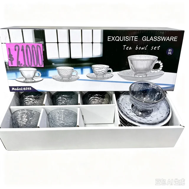 SET 6 TAZA CAFE VIDRIO