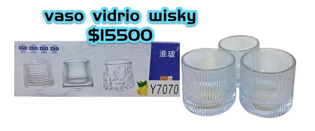 VASO VIDRIO WISKY*6