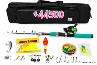 KIT DE PESCA COMPLEATO CANA TELESCOPICA CON REEL Y ACCESORIOS - Vista 1