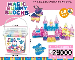 BLOQUE ROSA 56PCS EN BALDE  - Vista 1