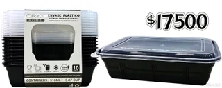 10 RECIPIENTES PLASTICO 916ML - Vista 1