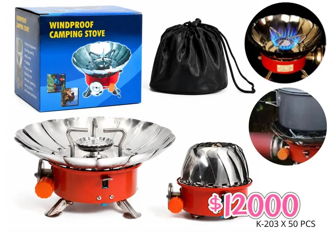 ANAFE PORTATIL ANTIVIENTO PARA CAMPING Y PESCA