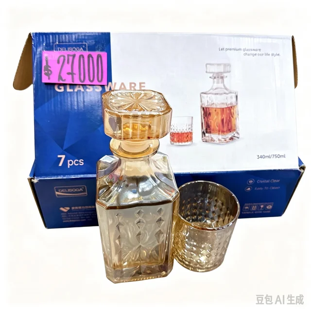 SET DE WHISKY 1 BOTELLA 750ML+6 COPAS 340ML