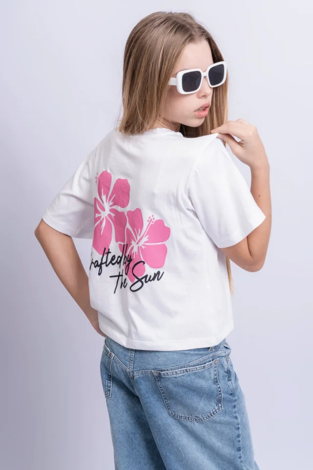 Remera Tina Oversize Manga Corta Flor Los Angeles