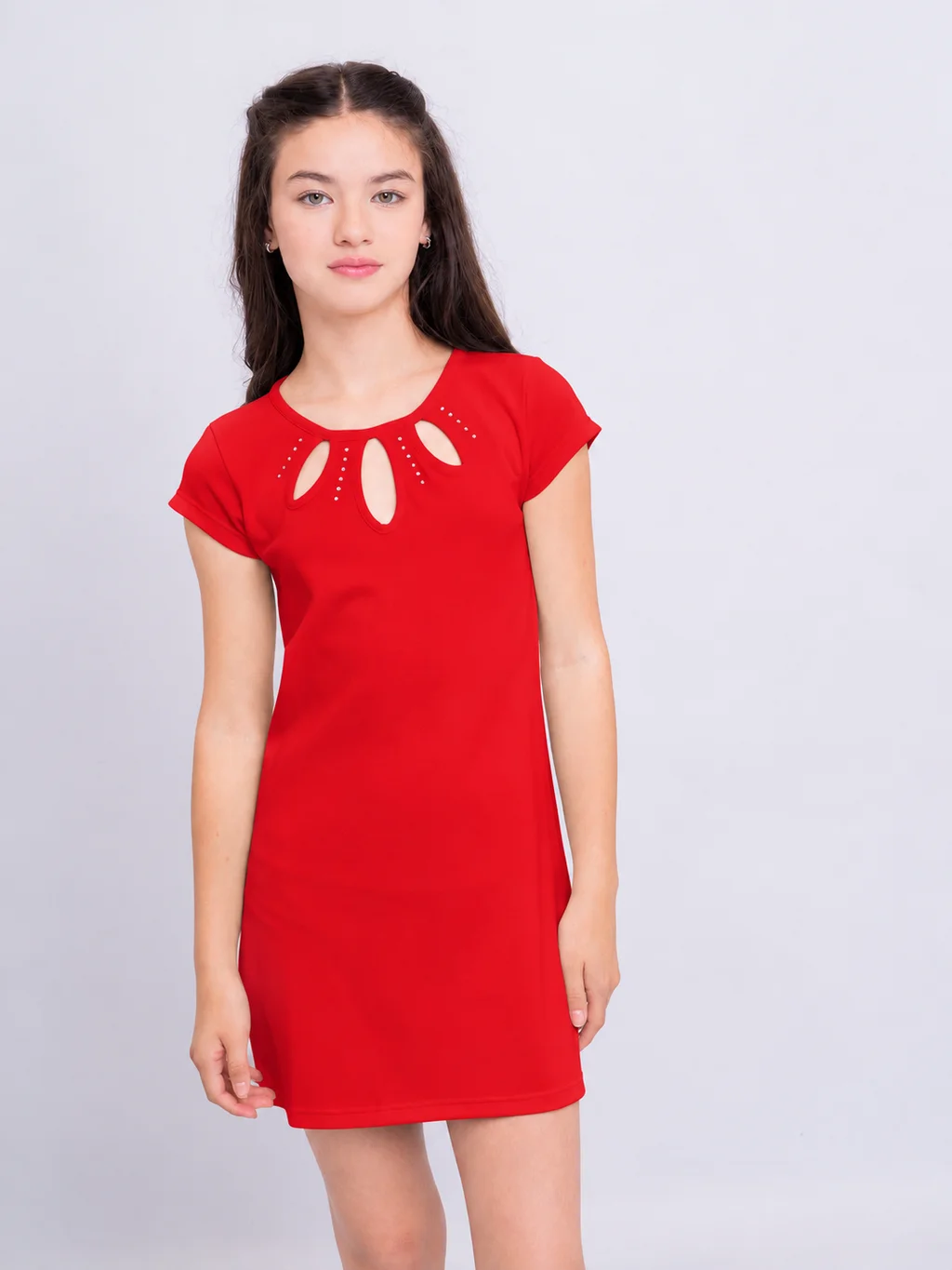 Vestido Crepe Con Aberturas En Escote - 2