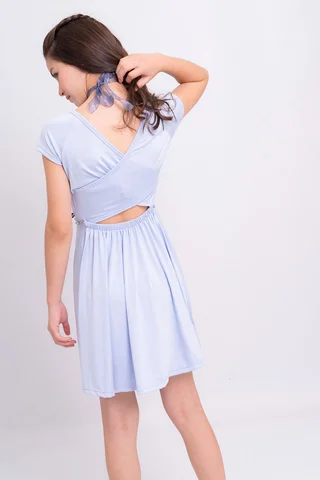 Vestido Micrifibra Con Abertura Espalda Y Cinto Lurex - Vista 4