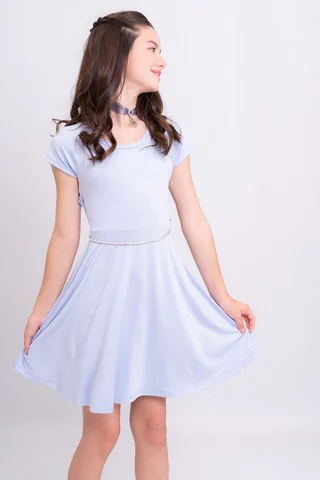 Vestido Micrifibra Con Abertura Espalda Y Cinto Lurex - Vista 3