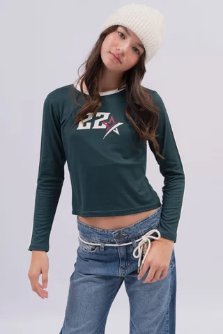 Remera Con Vivo En Manga Est Estrella 22 - Vista 2